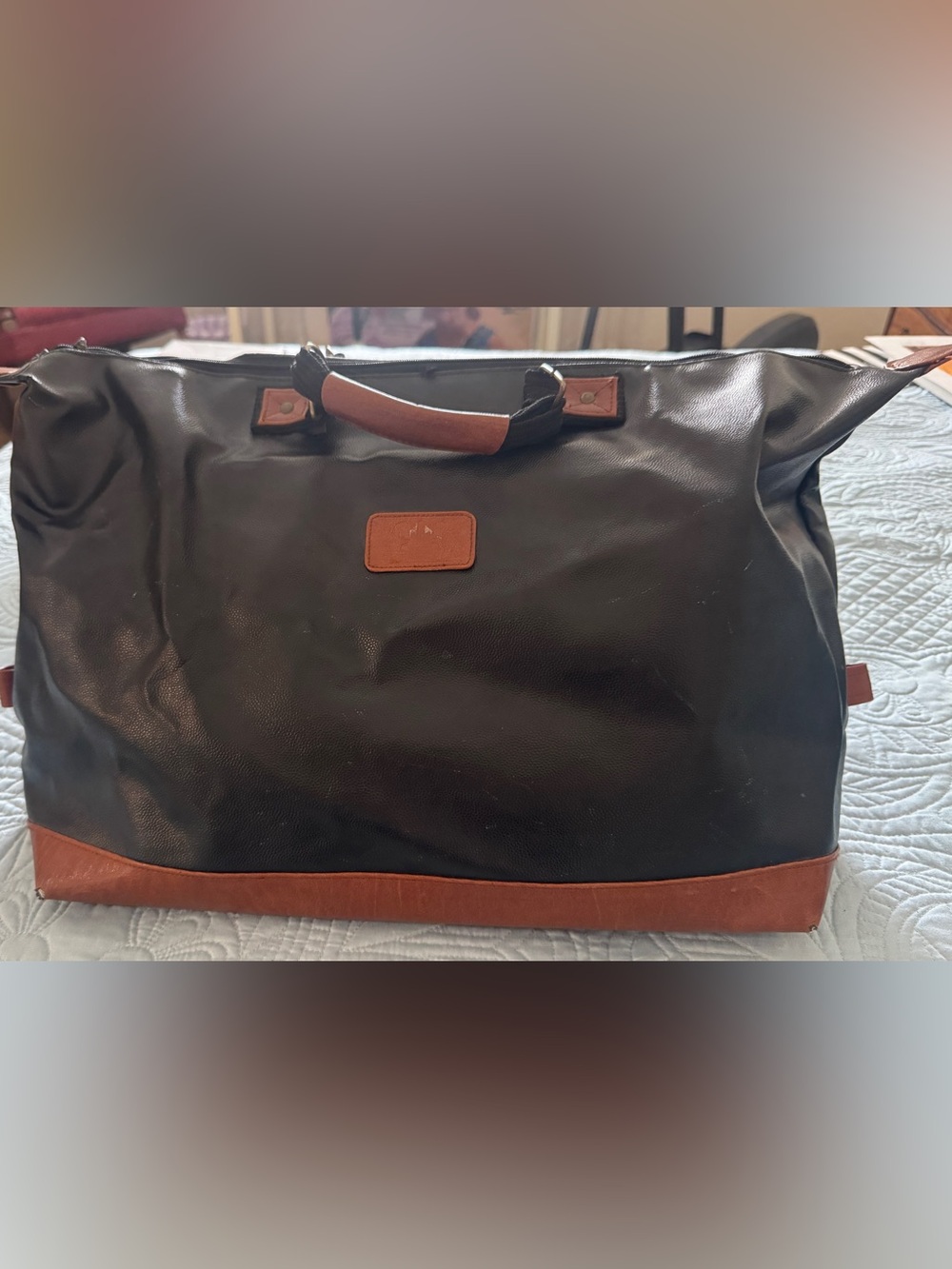 Escada Black and Brown Duffel Bag